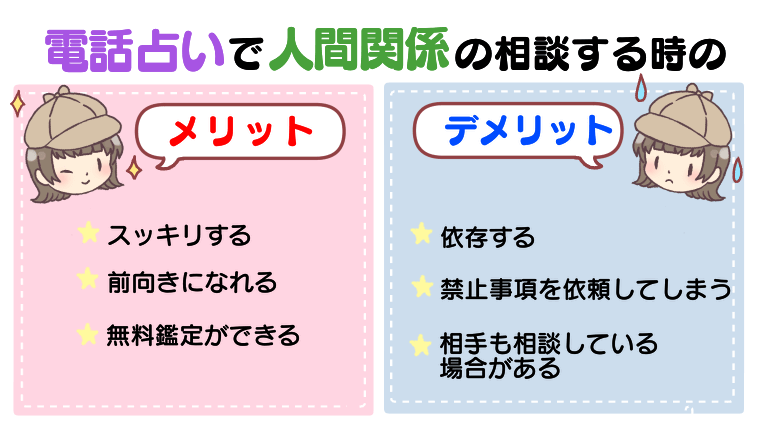 電話占いで人間関係の相談するときのメリット・デメリット